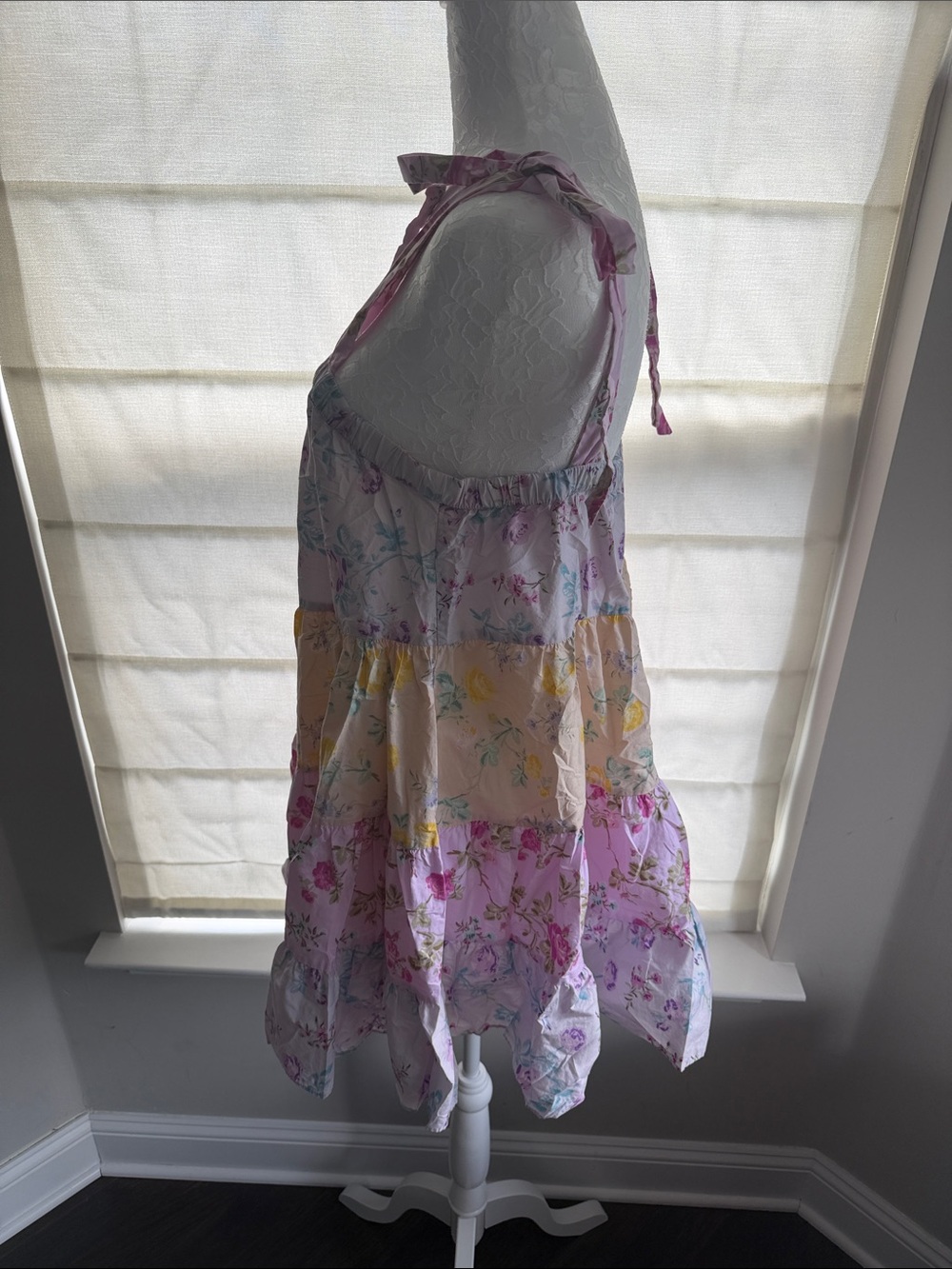 LoveShackFancy Pastel Floral Tiered Tie-Shoulder Sundress - Picture 3 of 5